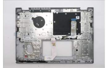 Lenovo 5M11S30376 C-Abdeckung mit Tastatur, Slowenisch, Luna-Grau, Hintergrundbeleuchtung, Ohne nach vorn zeigender Kamera, Wärmekontaktnieten
