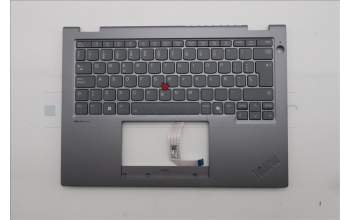 Lenovo 5M11S30379 C-Abdeckung mit Tastatur, Spanisch, Luna-Grau, Hintergrundbeleuchtung, Ohne nach vorn zeigender Kamera, Wärmekontaktnieten