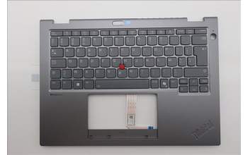 Lenovo 5M11S30476 C-Abdeckung mit Tastatur, Belgisch, Luna-Grau, Hintergrundbeleuchtung, Nach vorn zeigende Kamera, Wärmekontaktnieten, GB