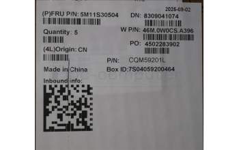 Lenovo 5M11S30504 C-Abdeckung mit Tastatur, Deutsch, Luna-Grau, Hintergrundbeleuchtung, Nach vorn zeigende Kamera, Wärmekontaktnieten