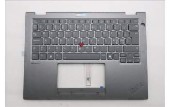 Lenovo 5M11S30520 C-Abdeckung mit Tastatur, Skandinavien, Luna-Grau, Hintergrundbeleuchtung, Nach vorn zeigende Kamera, Wärmekontaktnieten