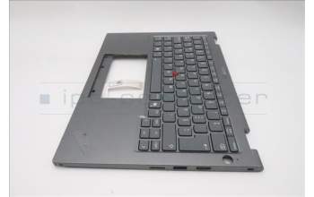 Lenovo 5M11S30523 C-Abdeckung mit Tastatur, Portugiesisch, Luna-Grau, Hintergrundbeleuchtung, Nach vorn zeigende Kamera, Wärmekontaktnieten