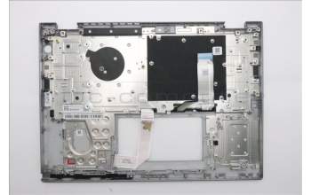 Lenovo 5M11S30523 C-Abdeckung mit Tastatur, Portugiesisch, Luna-Grau, Hintergrundbeleuchtung, Nach vorn zeigende Kamera, Wärmekontaktnieten