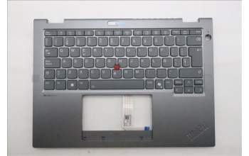 Lenovo 5M11S30529 C-Abdeckung mit Tastatur, Spanisch, Luna-Grau, Hintergrundbeleuchtung, Nach vorn zeigende Kamera, Wärmekontaktnieten