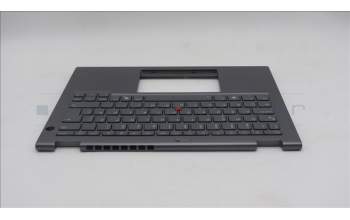 Lenovo 5M11S30533 C-Abdeckung mit Tastatur, Schwedisch/Finnisch, Luna-Grau, Hintergrundbeleuchtung, Nach vorn zeigende Kamera, Wärmekontaktnieten