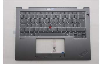 Lenovo 5M11S30535 C-Abdeckung mit Tastatur, Schweiz, Luna-Grau, Hintergrundbeleuchtung, Nach vorn zeigende Kamera, Wärmekontaktnieten
