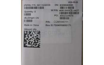 Lenovo 5M11S30535 C-Abdeckung mit Tastatur, Schweiz, Luna-Grau, Hintergrundbeleuchtung, Nach vorn zeigende Kamera, Wärmekontaktnieten