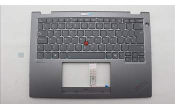 Lenovo 5M11S30545 C-Abdeckung mit Tastatur, Englisch (GB), Luna-Grau, Hintergrundbeleuchtung, Nach vorn zeigende Kamera, Wärmekontaktnieten