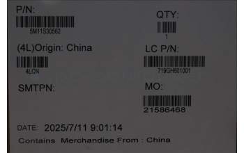 Lenovo 5M11S30562 Lenovo LCD Module, 14\", 2.8K, Touch, Anti-Glare, OLED, 500nit, 100%DCI-P3, Color Calibration, W/5MP RGB+IR Camera