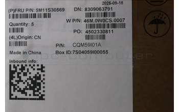 Lenovo 5M11S30569 C-Abdeckung mit Tastatur, Englisch (US, Euro), schwarz, Ohne_Hintergrundbeleuchtung, Wärmekontaktnieten