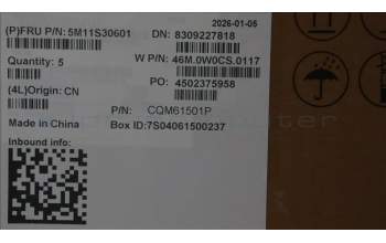 Lenovo 5M11S30601 C-Abdeckung mit Tastatur, Englisch, schwarz, Hintergrundbeleuchtung, Wärmekontaktnieten