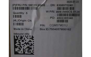 Lenovo 5M11S30608 C-Abdeckung mit Tastatur, Hebräisch, schwarz, Hintergrundbeleuchtung, Wärmekontaktnieten