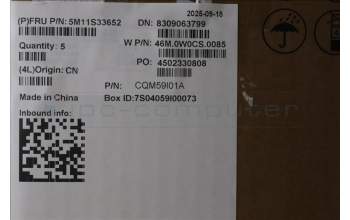 Lenovo 5M11S33652 C-Abdeckung mit Tastatur, Portugiesisch, schwarz, Ohne_Hintergrundbeleuchtung, Wärmekontaktnieten