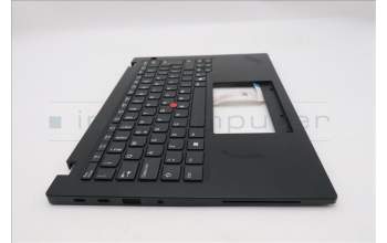 Lenovo 5M11S33652 C-Abdeckung mit Tastatur, Portugiesisch, schwarz, Ohne_Hintergrundbeleuchtung, Wärmekontaktnieten