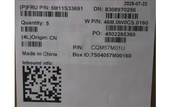 Lenovo 5M11S33691 C-Abdeckung mit Tastatur, Tschechisch/Slowakisch, schwarz, Hintergrundbeleuchtung, Wärmekontaktnieten, GB