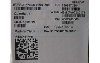 Lenovo 5M11S33706 C-Abdeckung mit Tastatur, Deutsch, schwarz, Hintergrundbeleuchtung, Wärmekontaktnieten