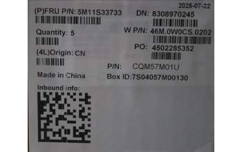 Lenovo 5M11S33733 C-Cover with keyboard, Spanish, Black, Backlight, Heat Staking, UK