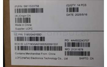 Lenovo 5M11S33758 MECH_ASM FHD RGB+IR Cam AGARAS BK