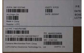 Lenovo 5M11S37540 C-Cover with keyboard, Danish, Black, Backlight, WWAN, UK