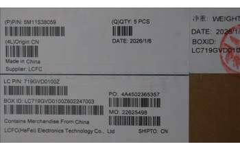 Lenovo 5M11S38059 MECH_ASM BL KB BK MG SLV PMX