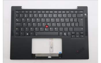 Lenovo 5M11S38067 C-Cover with keyboard, Switzerland, Black, Backlight, UK
