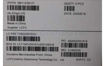 Lenovo 5M11S38127 C-Cover with keyboard, German, Black, Backlight, WWAN, UK