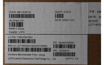 Lenovo 5M11S38133 C-Cover with keyboard, Hebrew, Black, Backlight, WWAN, US