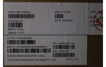 Lenovo 5M11S38142 MECH_ASM BL KB BK MG WW ITA LTN