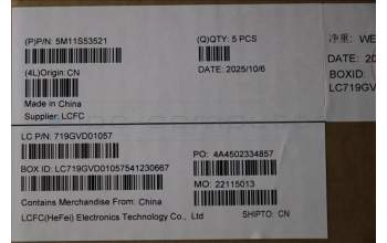 Lenovo 5M11S53521 MECH_ASM BL KB BK MG WW SPA CHY