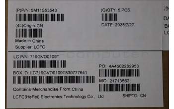 Lenovo 5M11S53543 MECH_ASM BL KB BK MG WW UK LTN