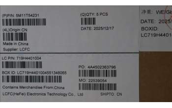 Lenovo 5M11T54231 C-Cover with keyboard, Czech Slovakian, Black, Backlight, UK