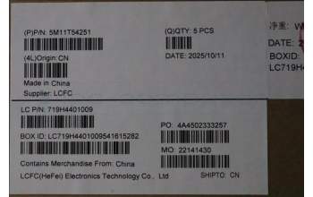 Lenovo 5M11T54251 C-Cover with keyboard, French, Black, Backlight, US