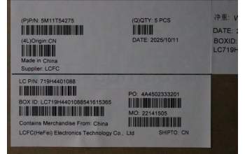 Lenovo 5M11T54275 C-Cover with keyboard, Icelandic, Black, Backlight, UK