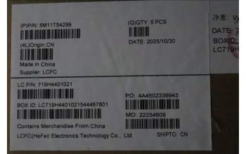 Lenovo 5M11T54299 MECH_ASM BL KB BK NORDIC SRX