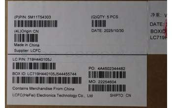 Lenovo 5M11T54303 C-Cover with keyboard, Portuguese, Black, Backlight, UK