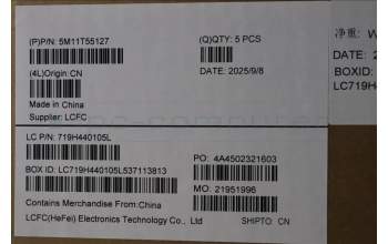 Lenovo 5M11T55127 MECH_ASM BL KB BK SC EURO ENG SRX