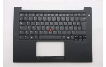 Lenovo 5M11T55131 C-Cover with keyboard, French, Black, Backlight, Smart Card Reader, US
