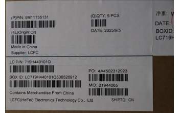 Lenovo 5M11T55131 C-Cover with keyboard, French, Black, Backlight, Smart Card Reader, US