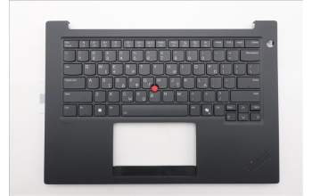 Lenovo 5M11T55143 C-Cover with keyboard, Greek, Black, Backlight, Smart Card Reader, US