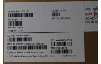 Lenovo 5M11T55175 C-Abdeckung mit Tastatur, Norwegisch, schwarz, Hintergrundbeleuchtung, Chipkartenleser