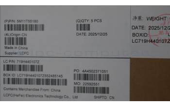 Lenovo 5M11T55180 C-Cover with keyboard, Nordic, Black, Backlight, Smart Card Reader, UK