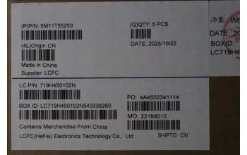 Lenovo 5M11T55253 C-Cover with keyboard, Czech Slovakian, Black, Backlight, Number Pad, UK