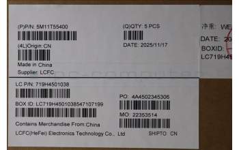 Lenovo 5M11T55400 C-Cover with keyboard, Italian, Black, Backlight, WWAN, Number Pad, UK