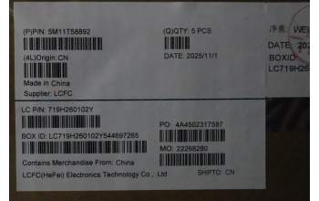 Lenovo 5M11T58892 Keyboard Internal, UK English, Black, Backlight, Numpad, UK