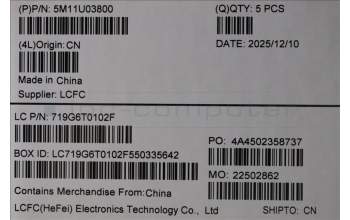 Lenovo 5M11U03800 MECH_ASM GRP_KBD_BZL_FRA_WL_BKWH_DFN