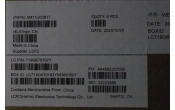 Lenovo 5M11U03817 MECH_ASM GRP_KBD_BZL_SPA_WL_BKWH_DFN