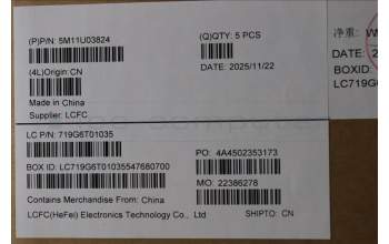 Lenovo 5M11U03824 MECH_ASM GRP_KBD_BZL_UK_WL_BKWH_DFN