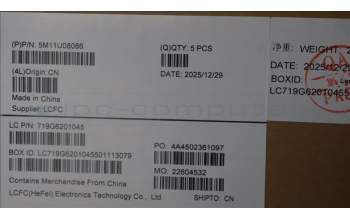 Lenovo 5M11U08086 C-Cover with keyboard, UK English, White, FingerPrint, UK