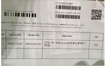 Lenovo 5M88C31045 TB361FU Bat BTB_Metal&*5090AA001067 CS