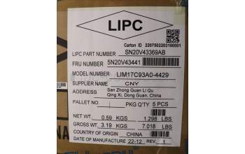 Lenovo 5N20V43441 NB_KYB CMSK-CS20,SV-NBL,CHY,ARA